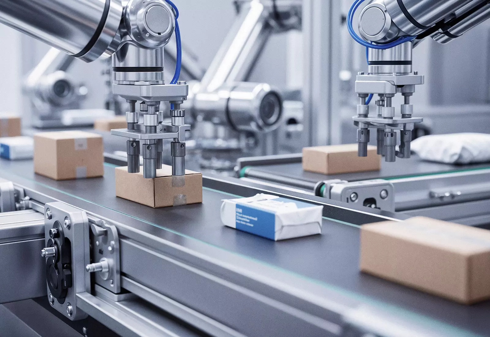 Linia produkcyjna obsługiwana przez roboty